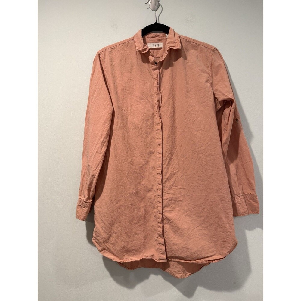 MiH Jeans Brand Button Down Tunic Top Womens Small 100% Cotton Cottage Travel